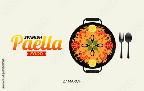 Spanish Paella Day Vector Illustration. Suitable for greeting card poster and banner.