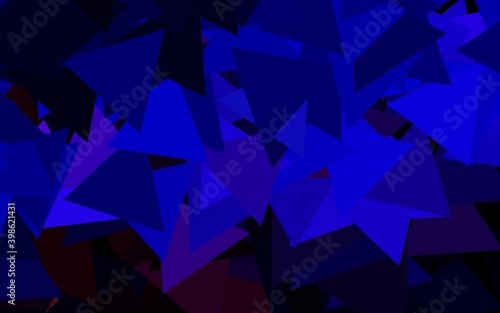 Dark Blue, Red vector background with triangles.