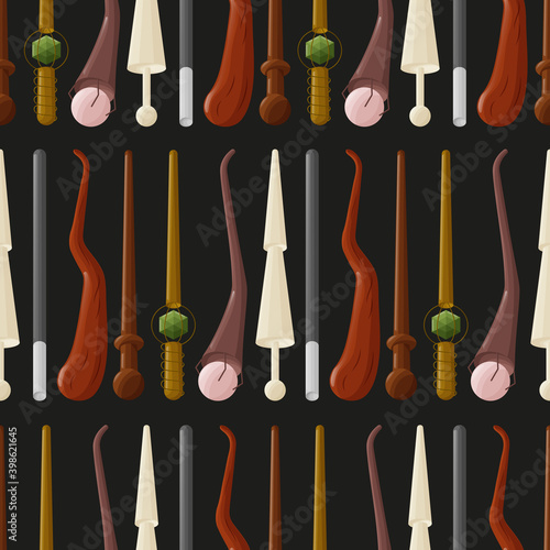 Seamless pattern with magic wands.
