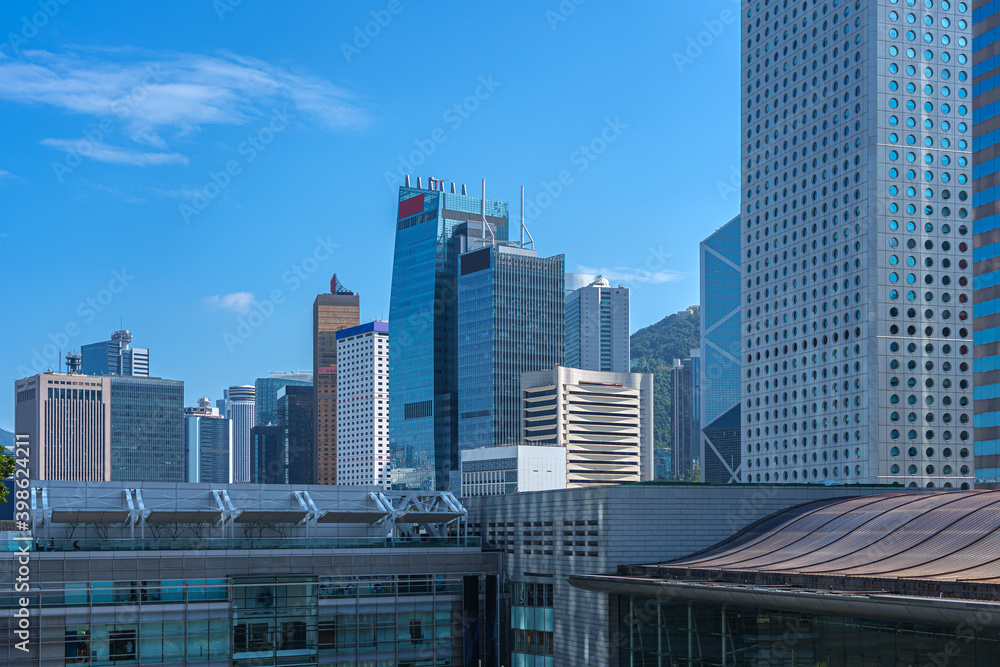 Hong Kong Commercial Building Close Up