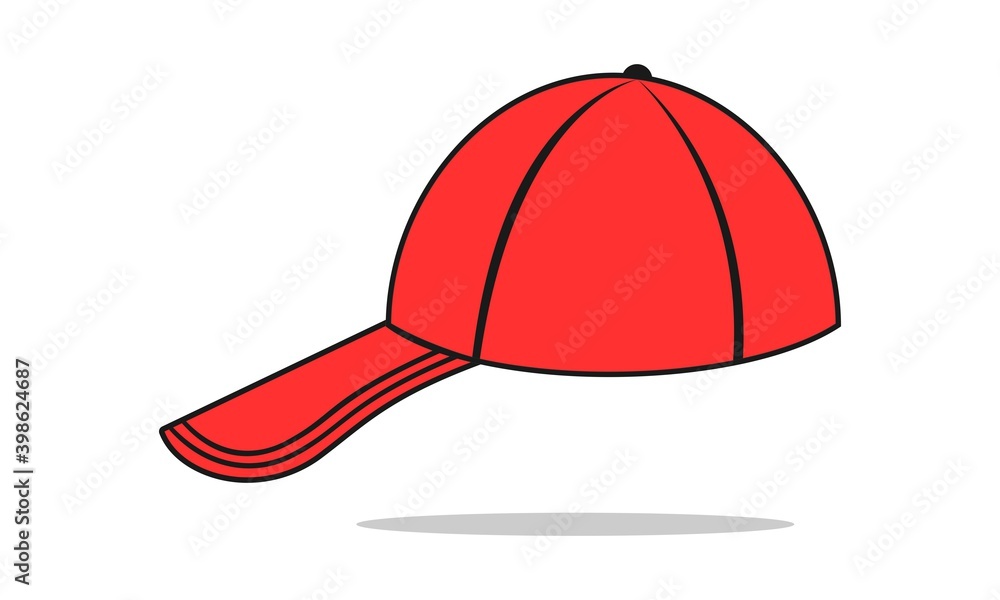 Red baseball hat illustration vector design Red baseball hat illustration vector design
