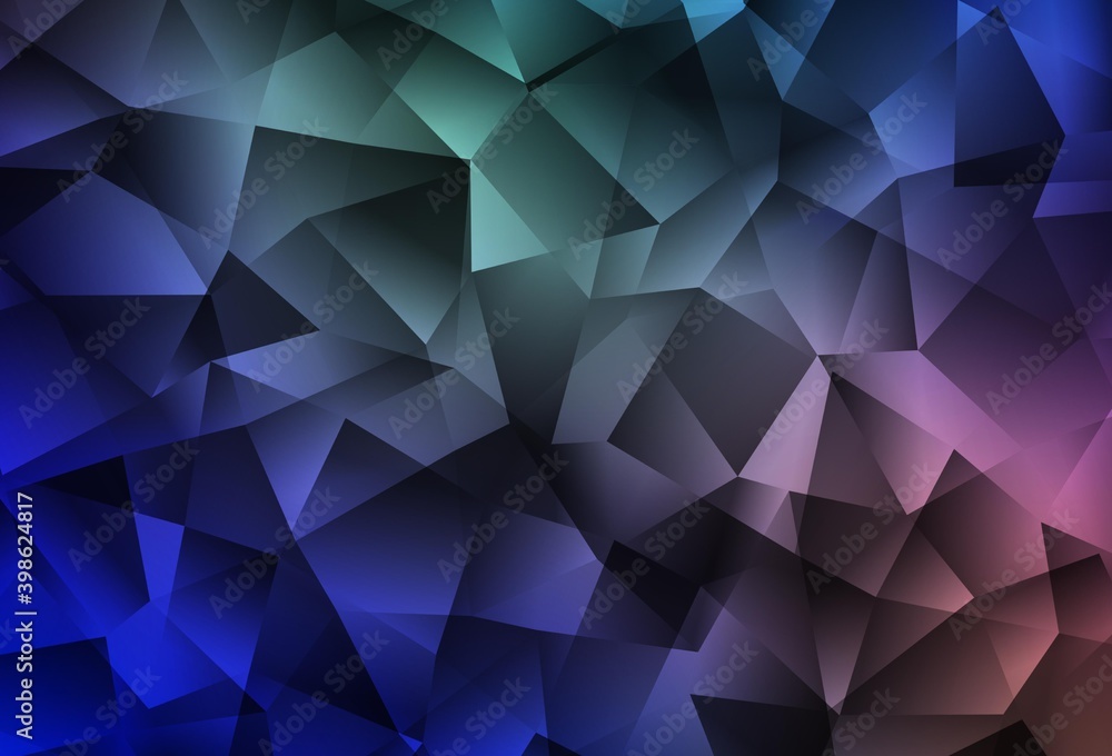 Fototapeta premium Light Blue, Red vector low poly background.