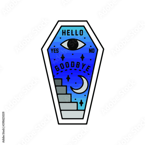 Hello Ouija Board Monoline Design