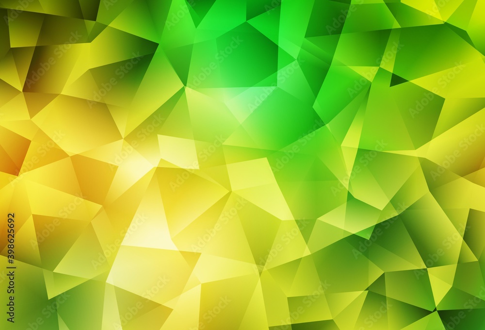 Fototapeta premium Light Green, Yellow vector abstract mosaic background.