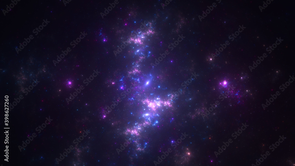 Fototapeta premium 3D illustration of abstract fractal for creative design looks like deep sky star galaxy