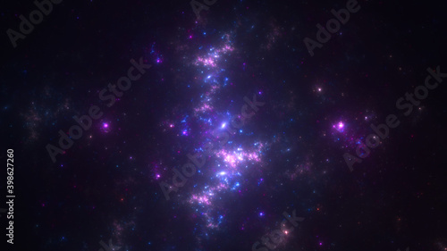 3D illustration of abstract fractal for creative design looks like deep sky star galaxy