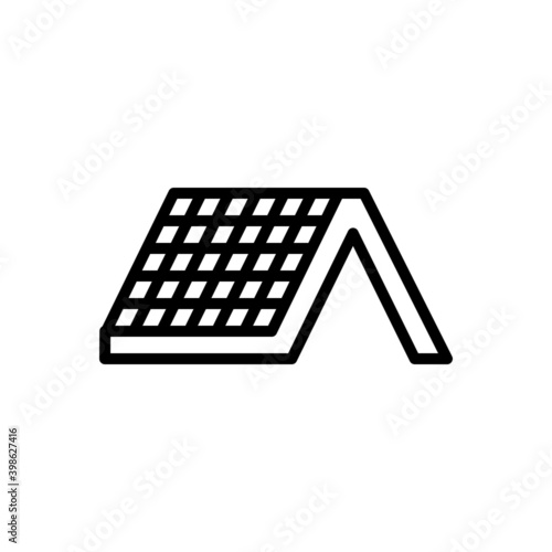 Black line icon for roof