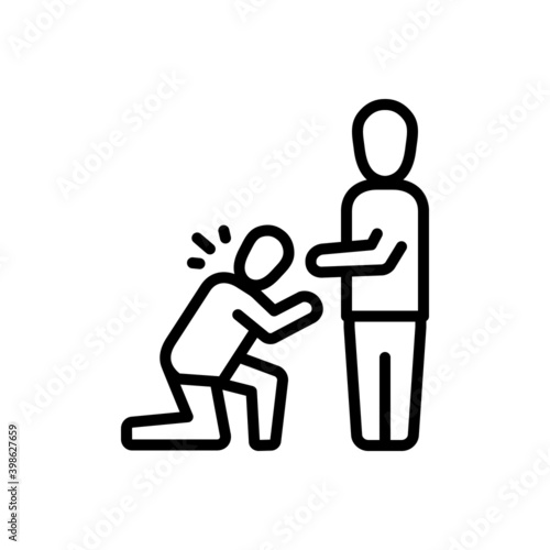 Black line icon for slave