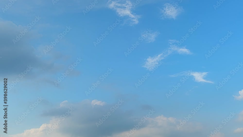 4K Time lapse, beautiful sky with clouds background, Timelapse of skyscrapers, Blue sky with clouds and sun, Clouds At Sunrise.