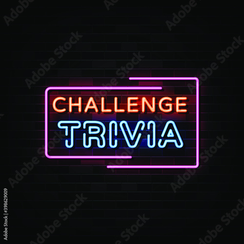 Challenge Trivia Neon Signs Vector