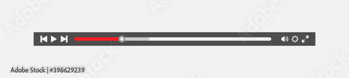 Vector video player panel in a modern style.