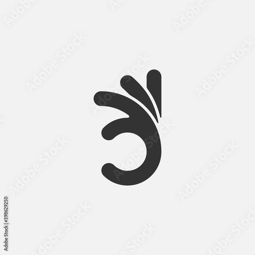 Vector okay icon in minimalistic style 