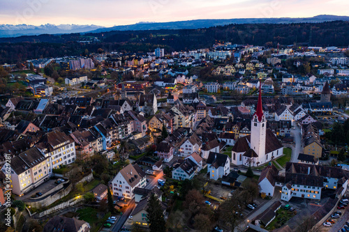 Fototapeta Naklejka Na Ścianę i Meble -  aerial view  of a medieval town 