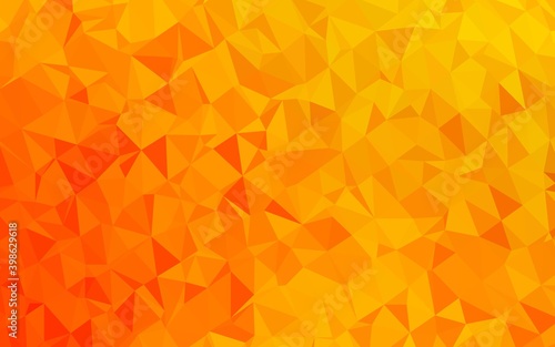 Light Yellow, Orange vector low poly cover.