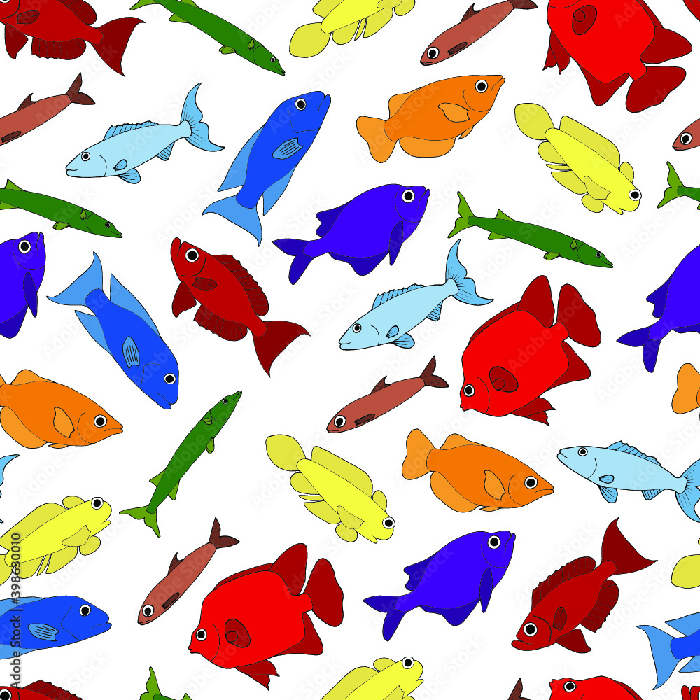 seamless pattern Wallpaper textiles colorful tropical fish seamless pattern Wallpaper textiles colorful tropical fish