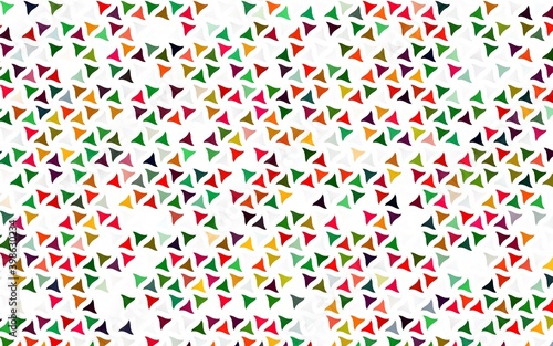 Light Multicolor, Rainbow vector seamless pattern in polygonal style. Glitter abstract illustration with triangular shapes. Pattern for design of window blinds, curtains.