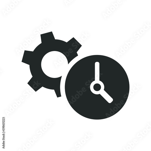 Gear and clock icon