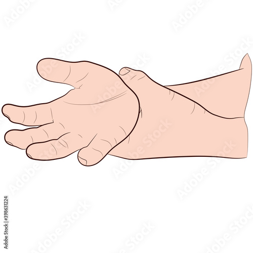 image graphics vector outline Wrist pain is often caused by sprains or fractures from sudden injuries concept health care