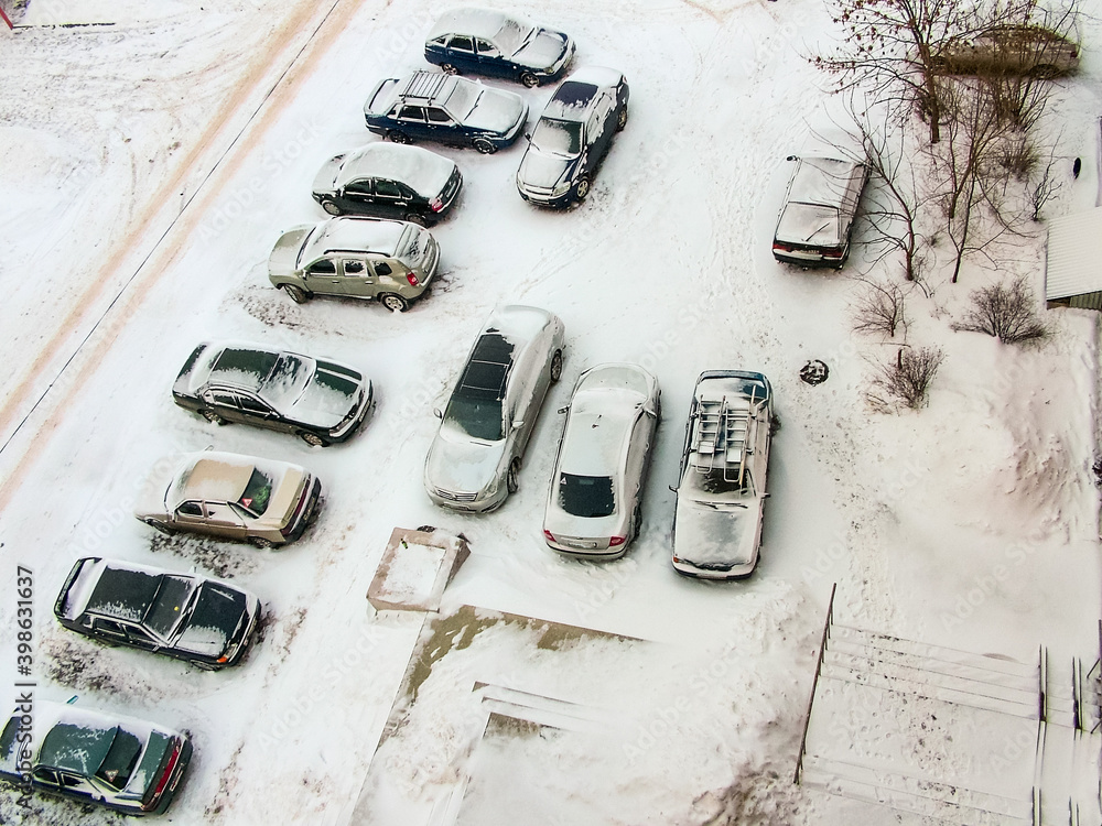 Cars under the snow
