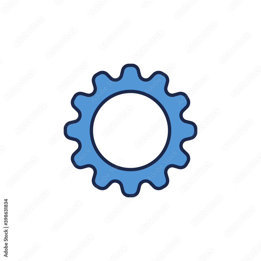 Gear vector concept blue creative icon or logo element Gear vector concept blue creative icon or logo element
