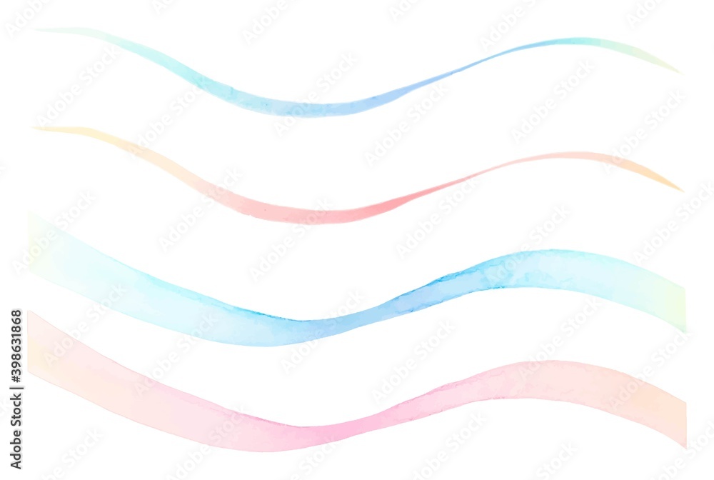 シンプルな手描きの水彩ラインセット シンプルな手描きの水彩ラインセット