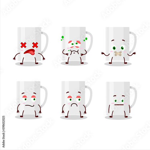 White glass cartoon character with nope expression