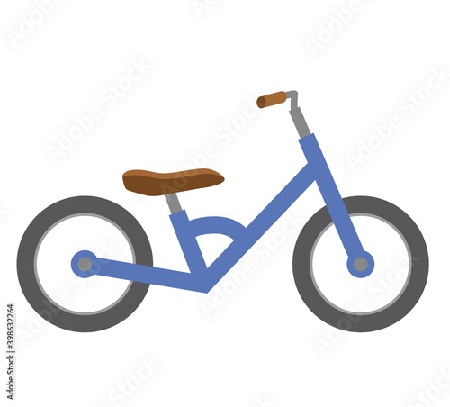 Illustration of a kick bike for infants, a bicycle for balance practice, an image of exercise