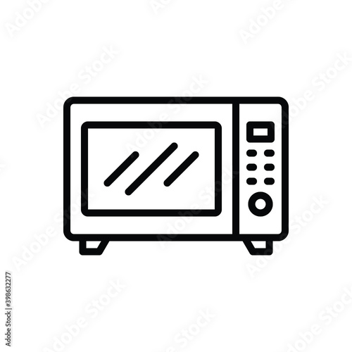 Black line icon for microwave