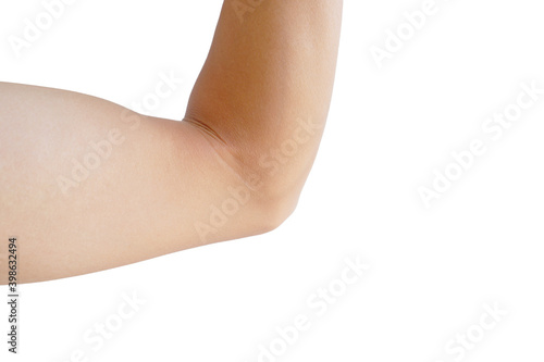 Photography A man's elbow on a white background