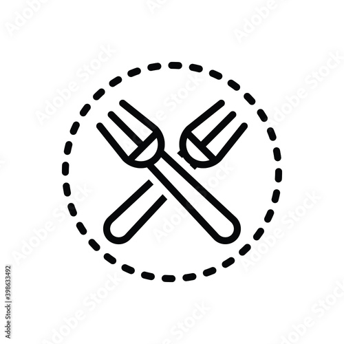 Black line icon for fork 