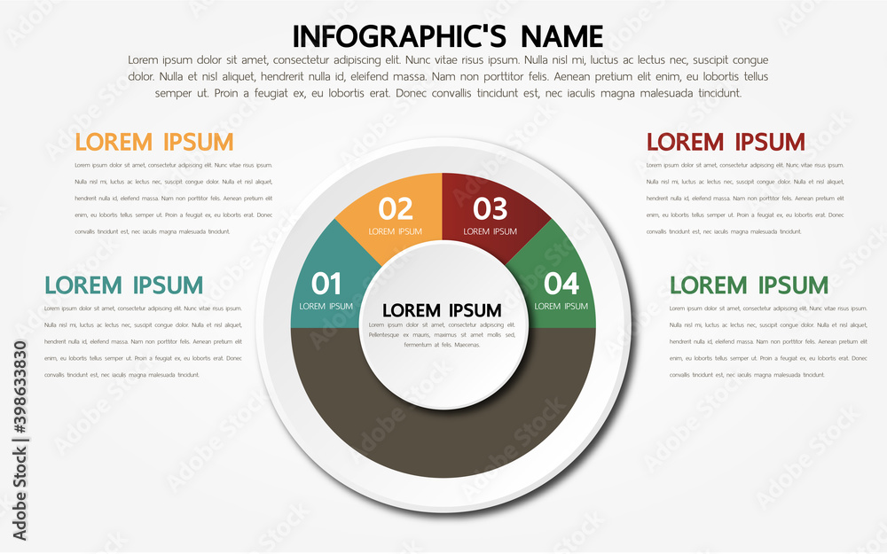 Circle with four options infographic template Circle with four options infographic template