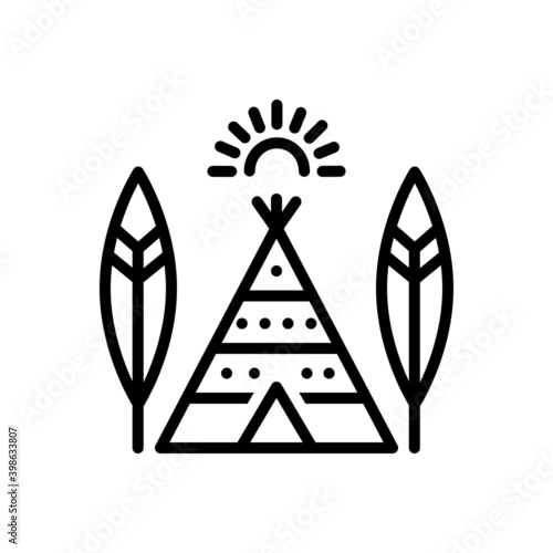 Black line icon for tribe