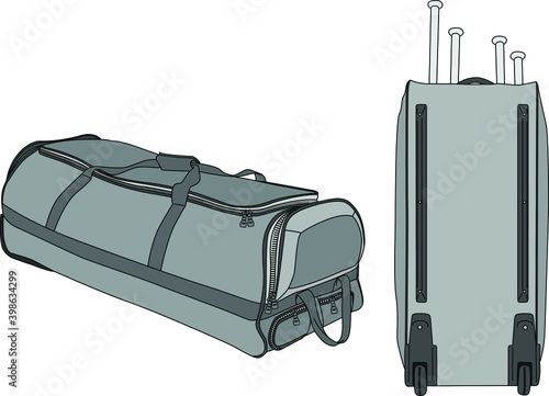  Baseball Wheel Duffle Bag Mock ups Sublimated illustrations vectors 
