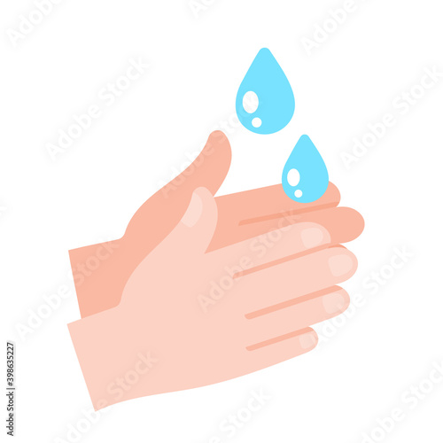 Vector comics hand washing with soap and water to kill viruses.