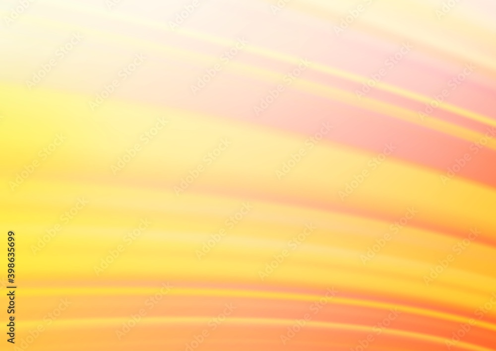 Light Yellow, Orange vector blurred shine abstract template.