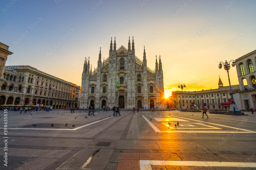 Duomo cathedral at sunrise in Milan. Italy