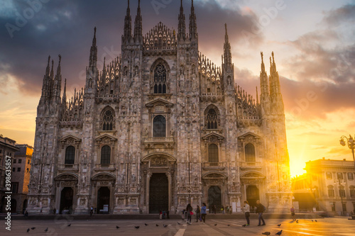 Duomo cathedral at sunrise, Milan. Italy 