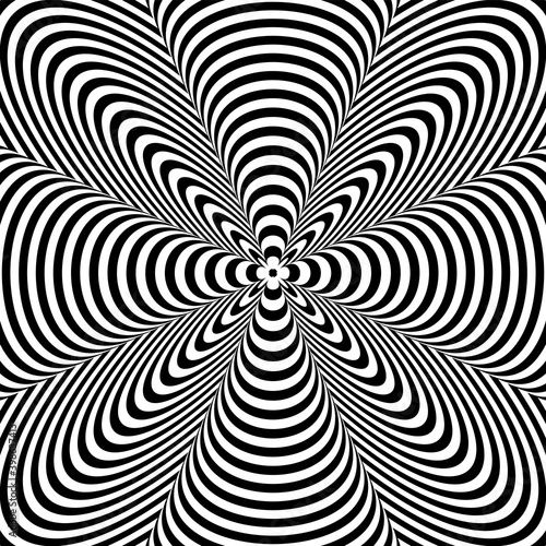 3D illusion in abstract op art lines pattern.