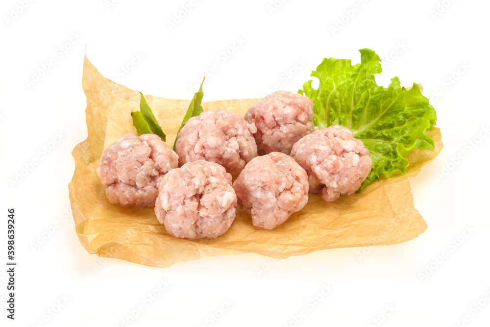 Homemade raw pork minced meatball for cooking Homemade raw pork minced meatball for cooking