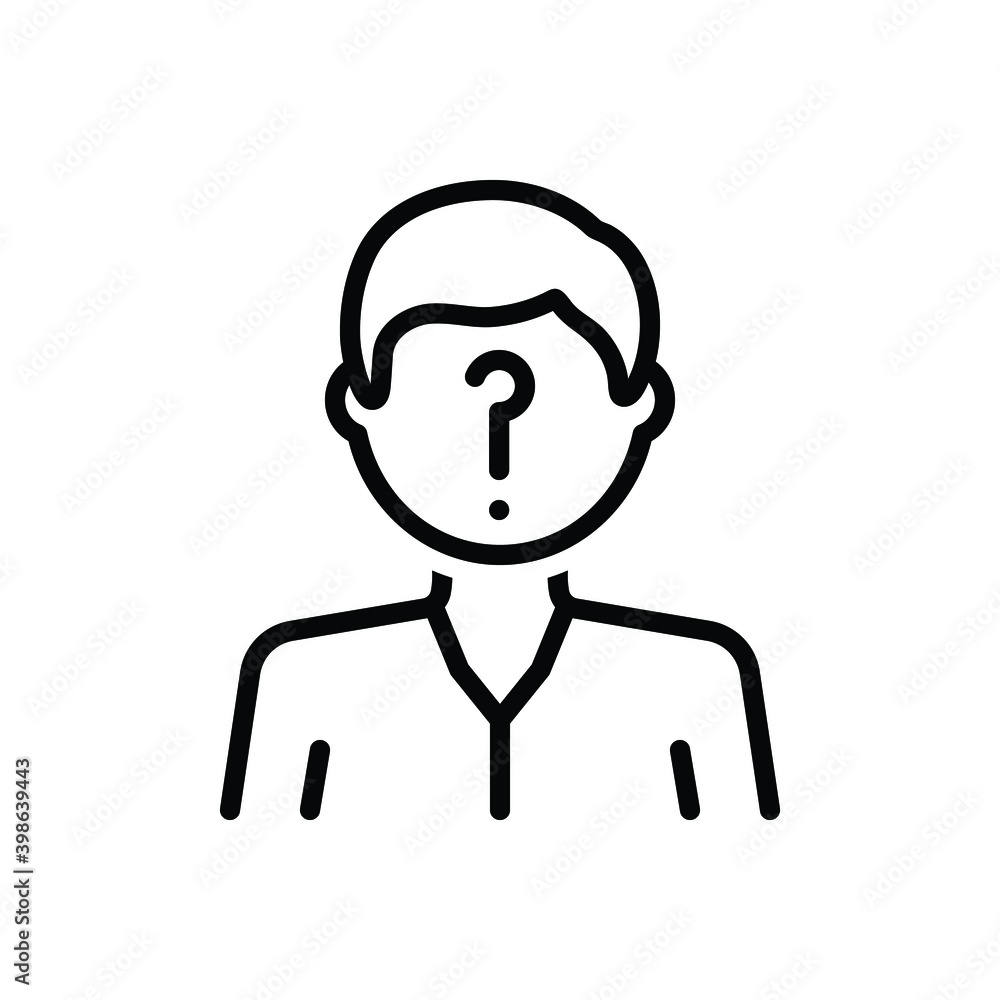 Black line icon for suspected Black line icon for suspected