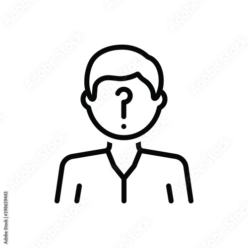 Black line icon for suspected