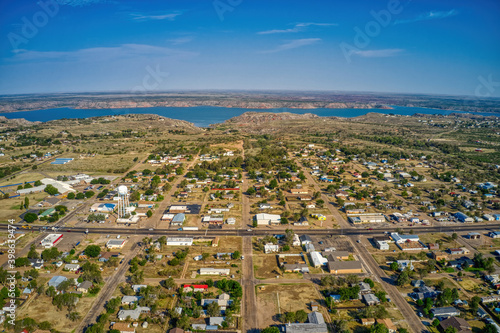 Aerial View of Fritch, Texas outside of Lake Meredith National Recreation Area