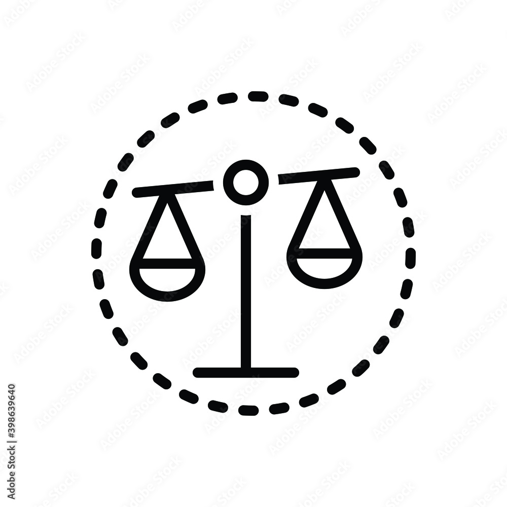 Εκτύπωση καμβά Black line icon for bias