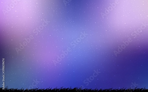 Light Pink, Blue vector texture with milky way stars.