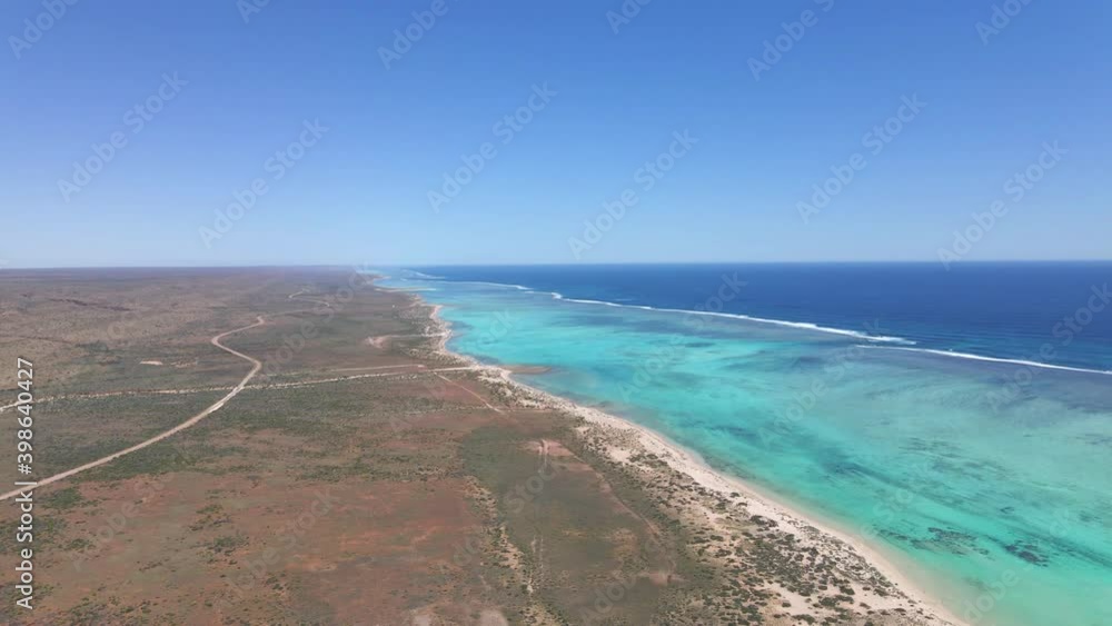 Ningaloo Reef World Heritage Site on Australia Coast, Aerial Stock ビデオ Adobe Stock