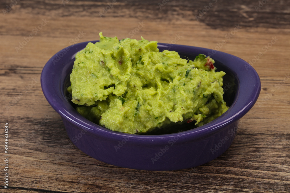 Avocado guacamole sauce with chili pepper Avocado guacamole sauce with chili pepper
