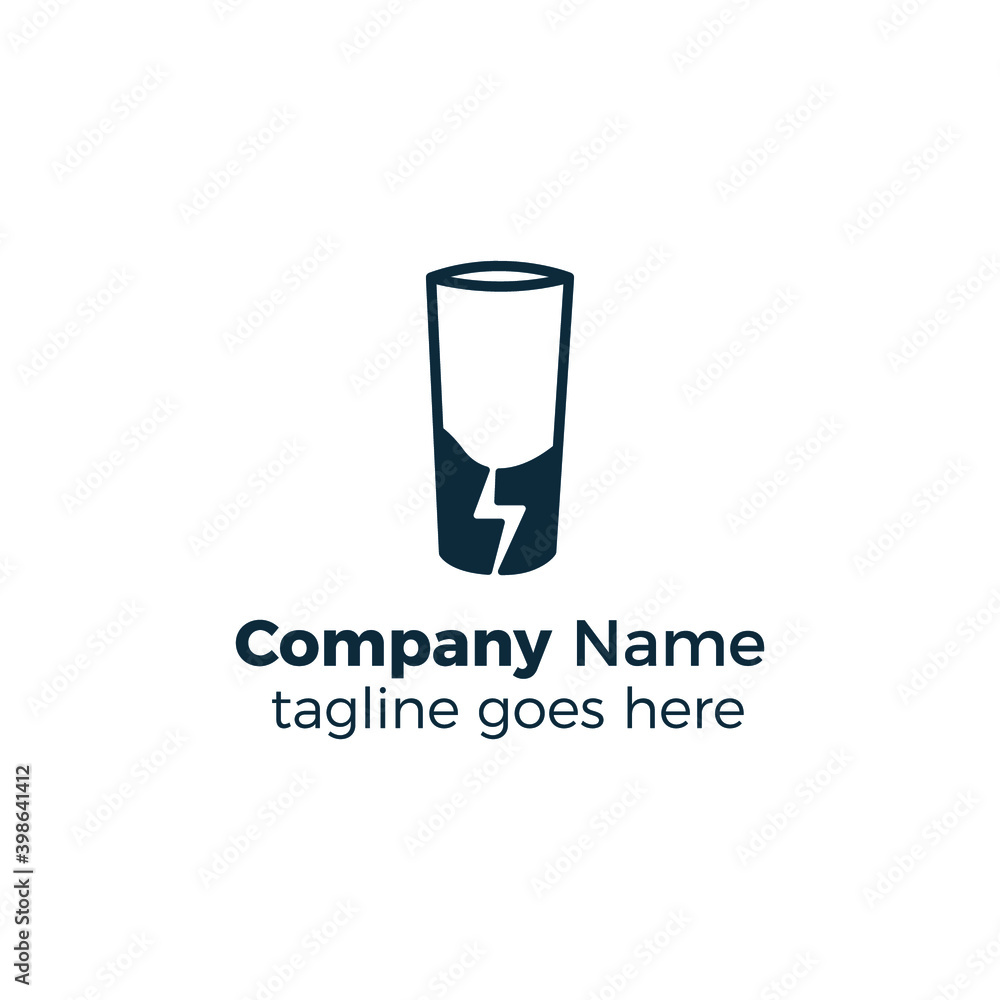 glass bolt simple logo design icon vector illustration line glass bolt simple logo design icon vector illustration line