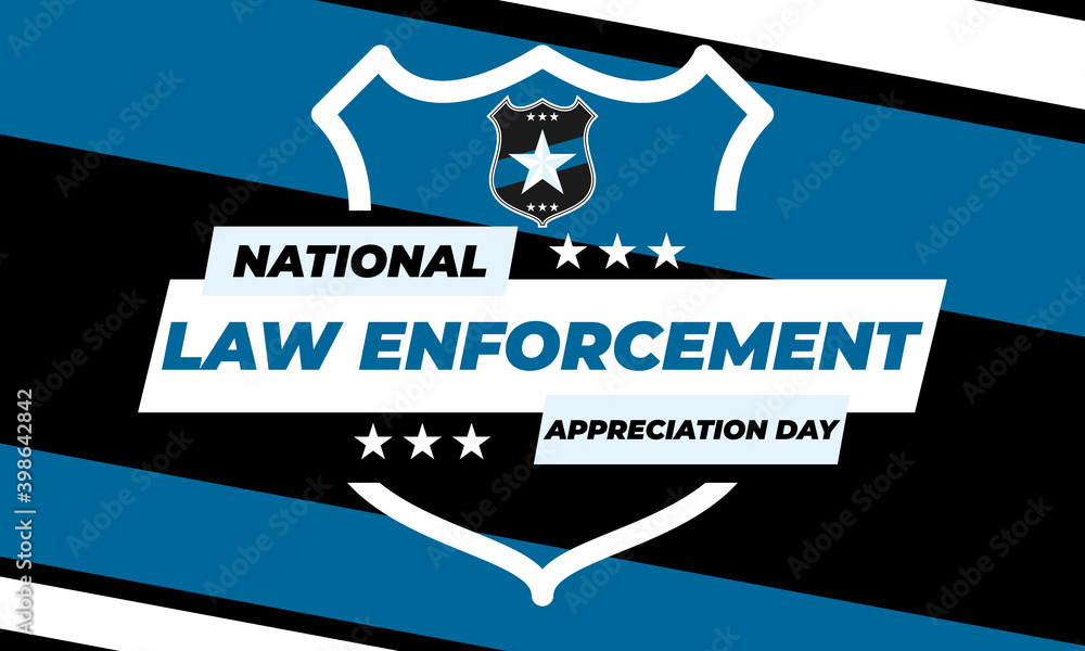 NATIONAL LAW ENFORCEMENT APPRECIATION DAY (L.E.A.D.). January 9. Poster, card, banner, background, T-shirt design.  - obrazy, fototapety, plakaty 