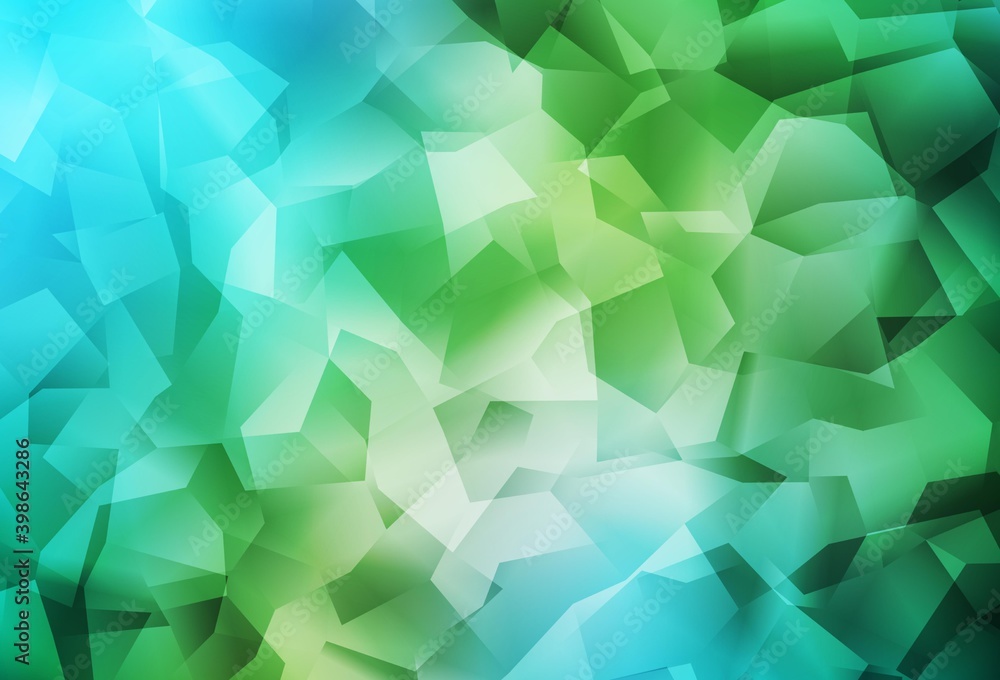 Light Blue, Green vector triangle mosaic template. Light Blue, Green vector triangle mosaic template.