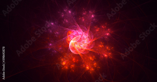 3D rendering abstract multicolor fractal light background